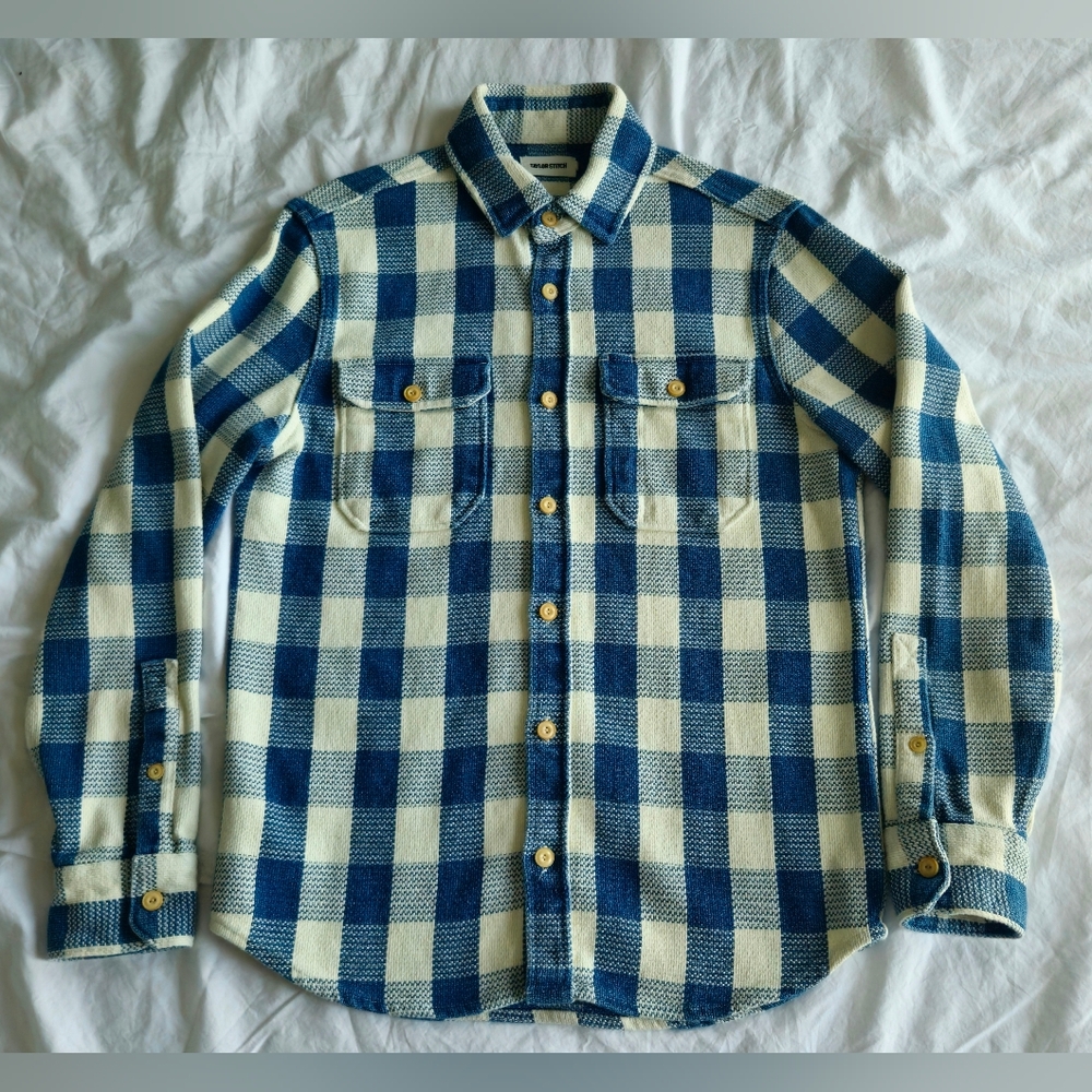 Taylor Stitch The Division Shirt In Washed Indigo Check